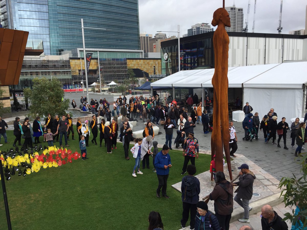 Uncle Ben Taylor leading a smoking ceremony at Yagan Square to start Sorry Day #SorryDay2018 #Perth #TruthJusticeHealing