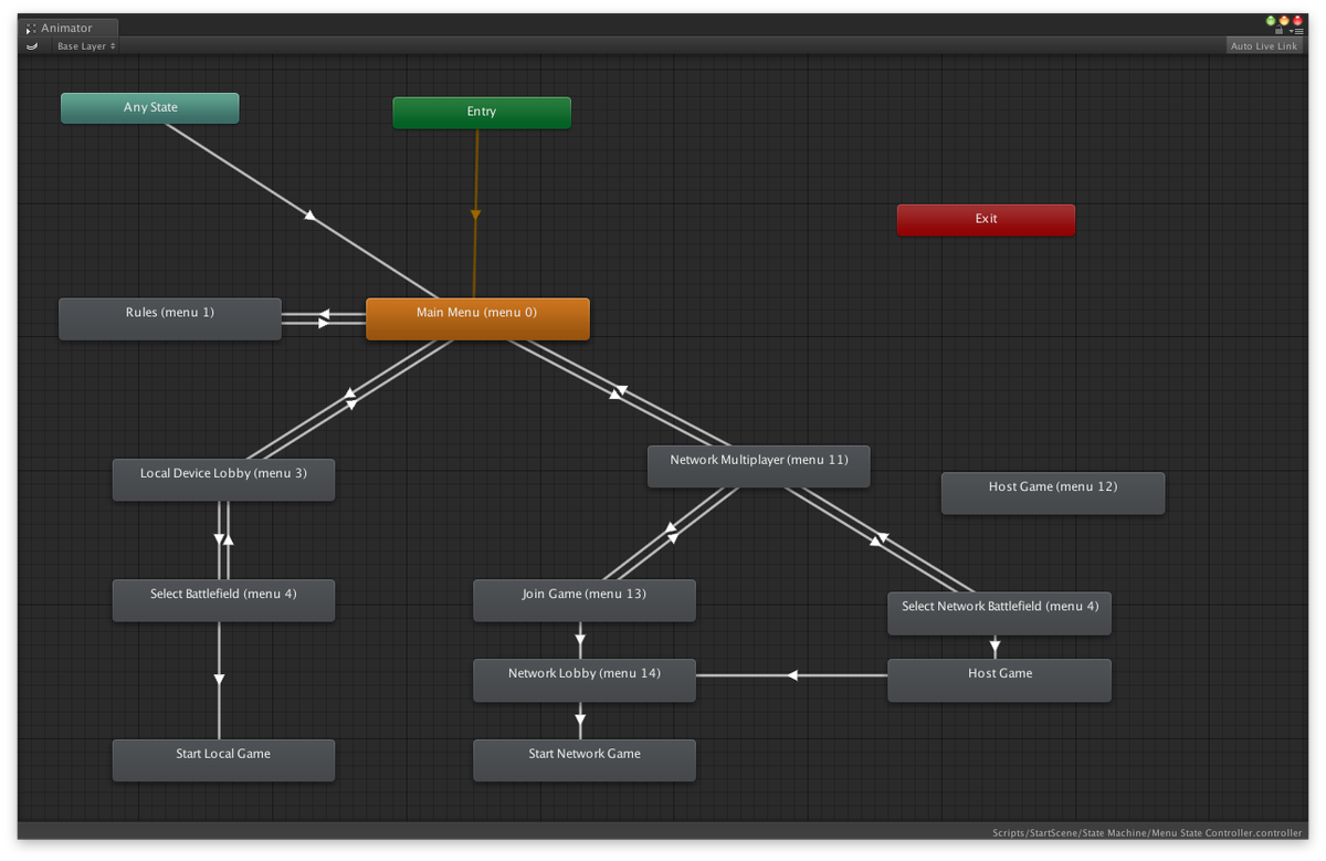 BurningNeuronIO's tweet photo. Implemented a state machine using the #Unity animator to manage menu flow in #TacticalLimit - note the inclusion of network play menus! 😃 It's happening! #MadeWithUnity https://t.co/t0xo1w4Iqn