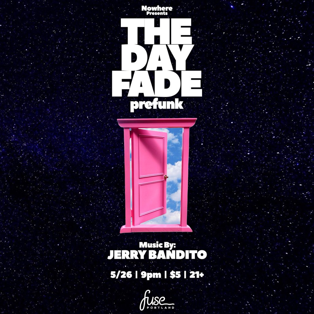 jerrybandito's tweet image. Before we get into the #DayFade - I want one more chance to get wavy with you before we fuck up the Summer☀️ 

T O M O R R O W @ Fuse, Downtown - We’re dropping all the Day Fade details and playing bangers all damn night✨See you on the other side🚪#Nowhere4Life #Prefunk
