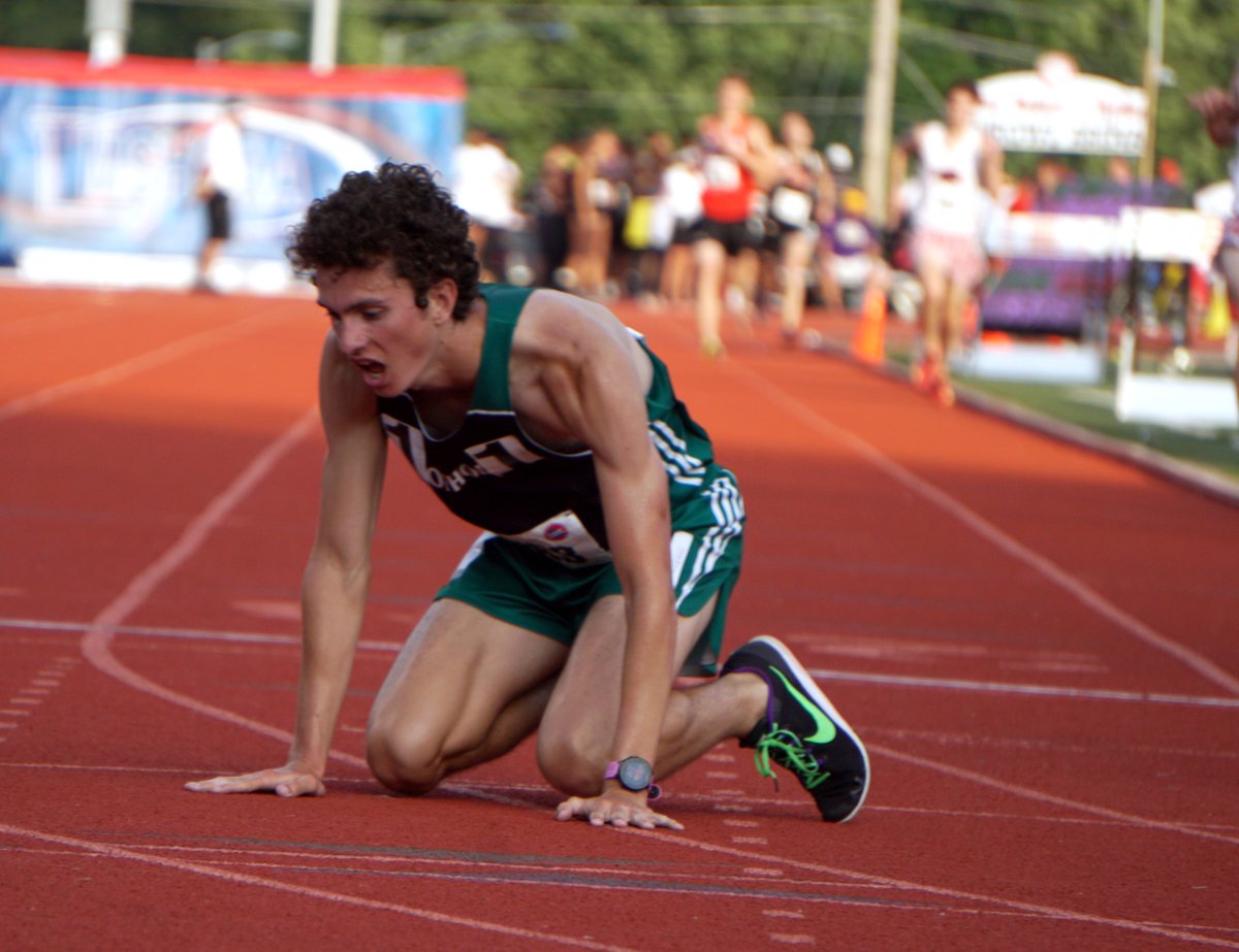 SportsMDF's tweet photo. .@CalebFeuer went through a few emotions after his 3,200 meter championship. Here are 7 photos (in order) to sum it up. https://t.co/h78X0BVxZa