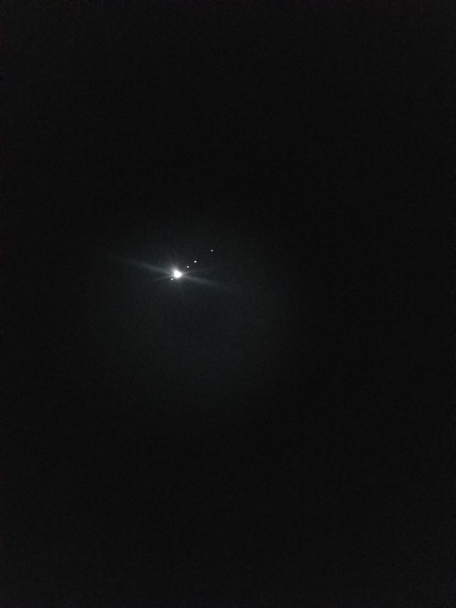 drunkprelude's tweet photo. Jupiter and 4 of it's moons!  Thank @StarTalkRadio @chucknicecomic @neiltyson for encouraging me to keep looking up.
#Firsttelescope #Jupiter #Jupitersmoons https://t.co/Nvuul69xIE