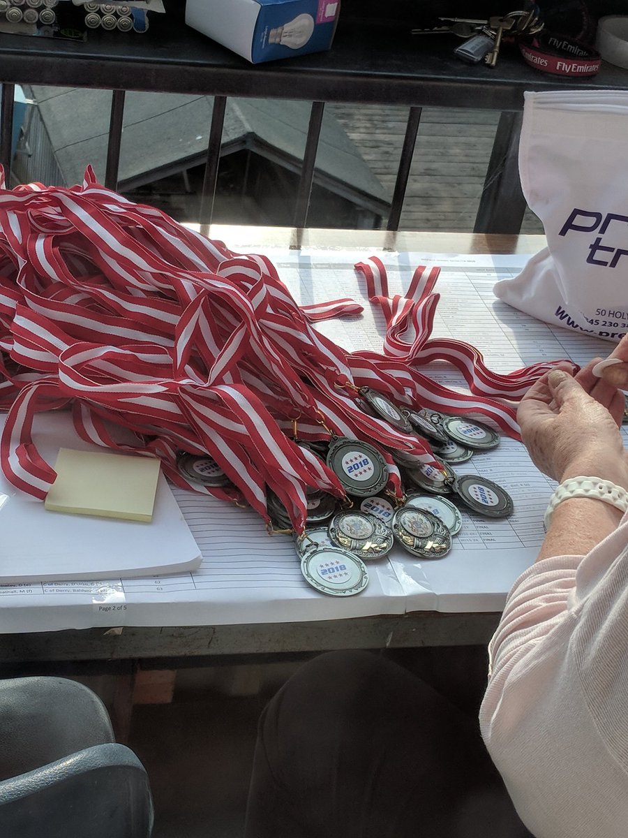 Getting the prizes ready in Race Control.  First race at 9:30! #BRCSprints