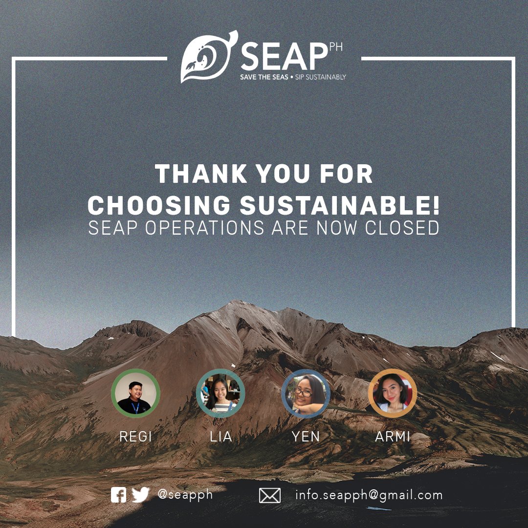 We’ve had a great, albeit short, run. Thank you for all those who supported our small business. We hope that you continue your journey in shaping a better, zero-waste world. Hopefully, you’ll see more of us in the future.
#SEAPPH
#SaveTheSeas
#SipSustainably
🐢🐢🌊💕