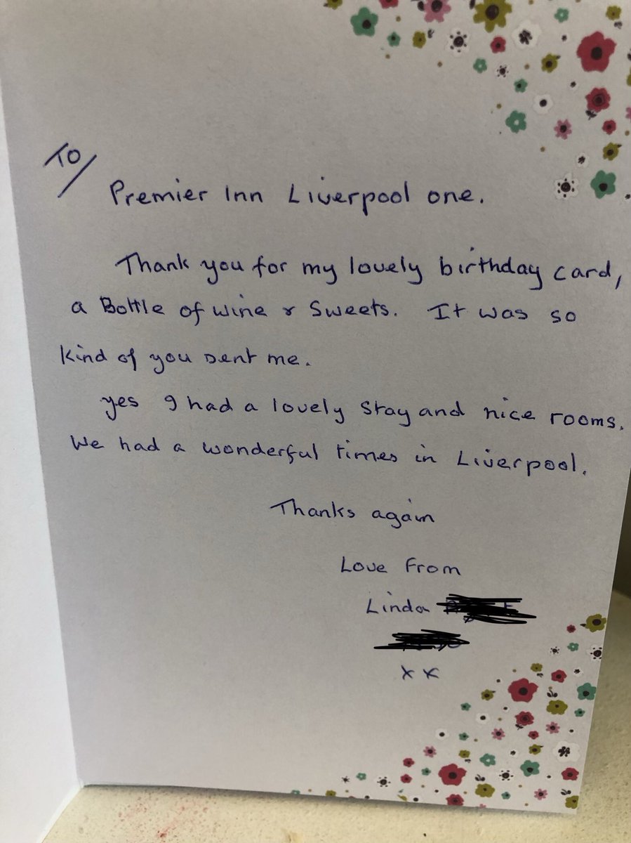 Great start to the bank holiday weekend! A lovely thank you card from a guest staying with us that we wowed yesterday for their birthday! Well done team 💜 <a href="/LiverpoolOnePI/">PI LCC Liverpool One</a> <a href="/walmsley_andrea/">Andrea Massey</a> <a href="/alison257/">9alison ryan</a> @MidlandssolusPi <a href="/thebirdlane/">Natasha Lane</a>