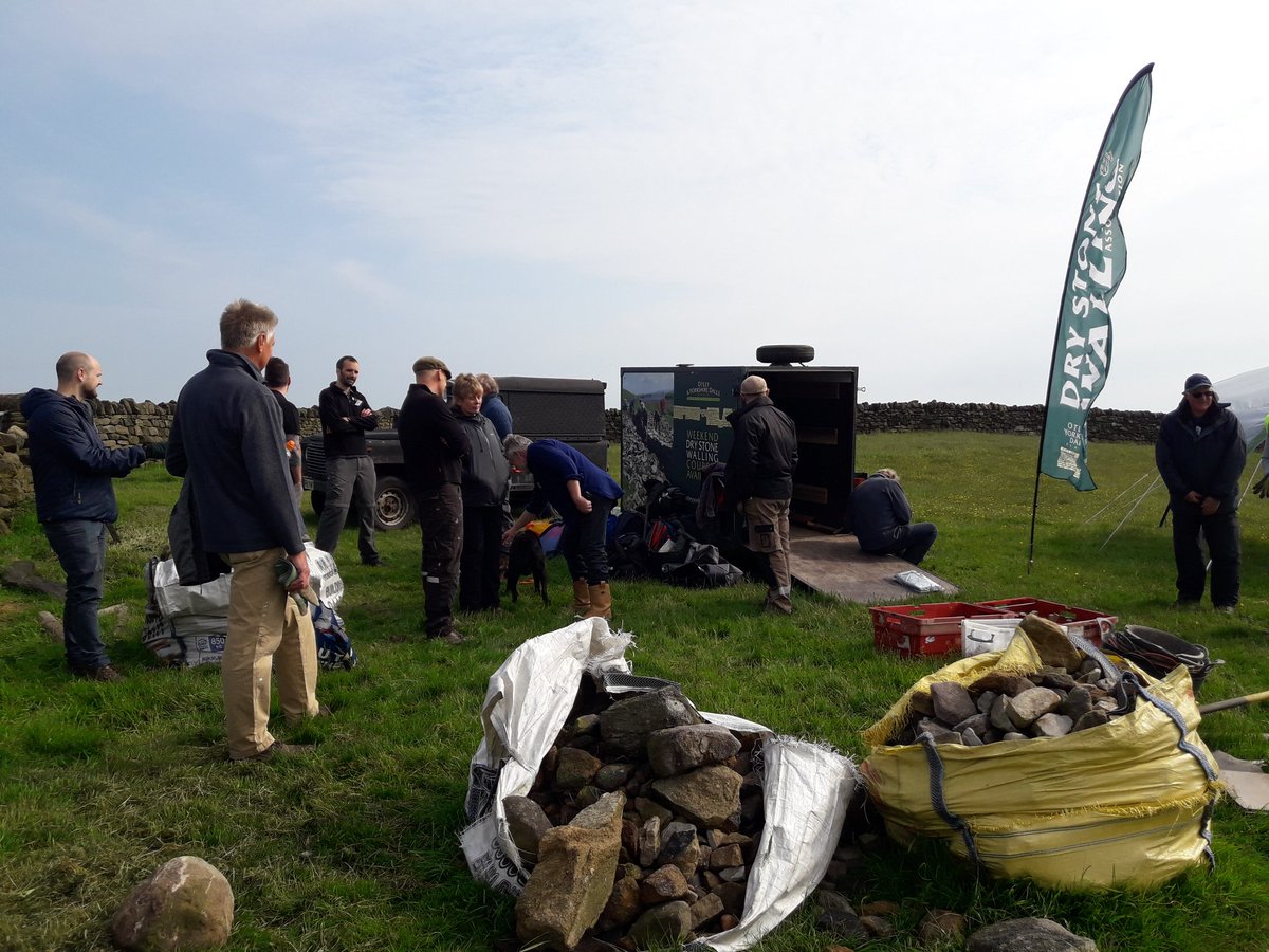 first day on a dry stone walling course at Otley Chevin in the great county of Yorkshire