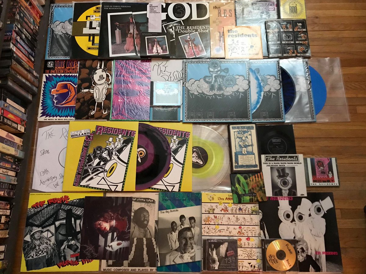 SecretRecordsWI's tweet photo. Part 3 of 5 of our personal collection of @theResidents. This batch was all recorded in the later 80's. Some more rarities and some of our own releases. We'll have a new VERY limited edition double LP Rez album announced real soon so keep them peepers peeping. https://t.co/PGSS76BYx8