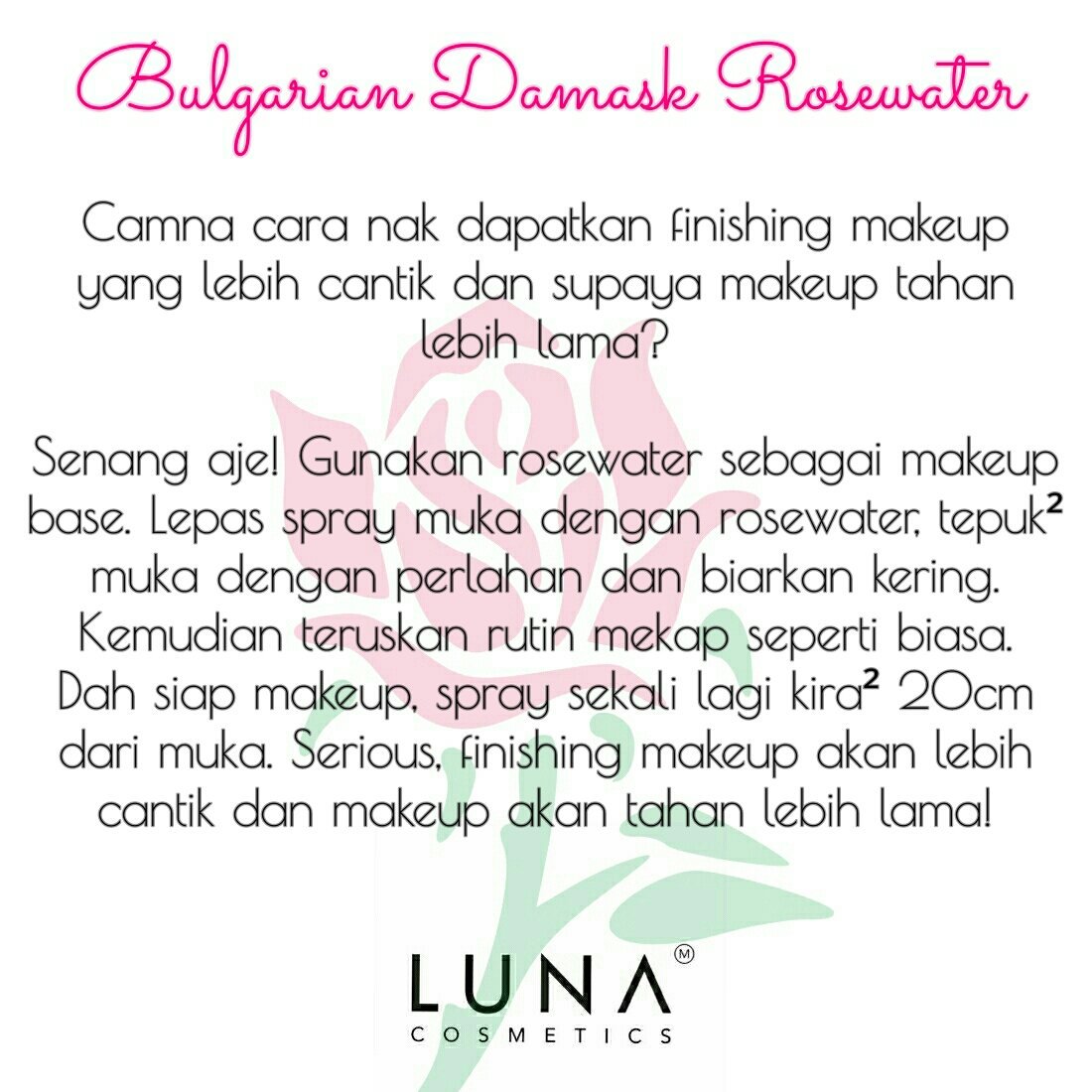 LunaCosmeticsKL's tweet photo. Oooo....baru taw Bulgarian Damask Rose Water ni jugak boleh digunakan sbg setting spray! 😍 

Mekap cantik, kulitpun sihat! 😍 Tak rugi invest 👍

HelpRT💝

@RTNiaga @KuantanTV #sayajual
@twtshah_alam @Promote_Bisnes @twtiklan @_twtniaga_ #ttshop
@saliheenfndrt  @twt__promote https://t.co/MfKuq6Pqo9