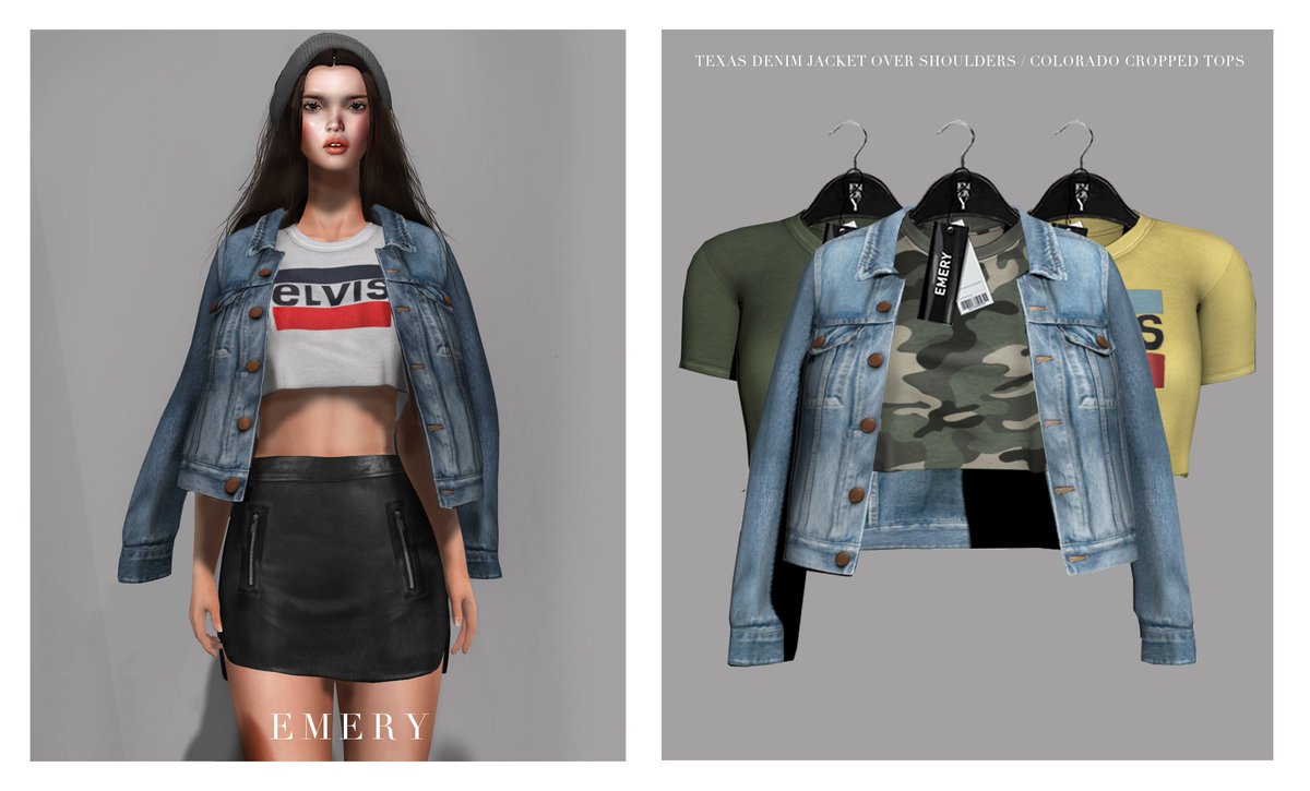 SunamiBeck's tweet image. The Texas Jacket over the shoulders and Colorado cropped tees are now out at Uber! maps.secondlife.com/secondlife/Ube…