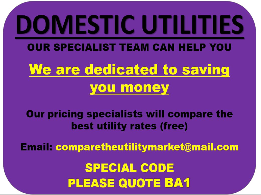 MarkHillMBE's tweet photo. Business &amp; Domestic Utilities 

Quote Special Code - BA1 

Also discounts for Armed Forces #Veterans friends &amp; family  

Another amazing deal - Why pay more? 

Save £££

#Entrepreneurship 
#BeInspired 

Please Like and Retweet #Twitter https://t.co/OmQQFDWRXb