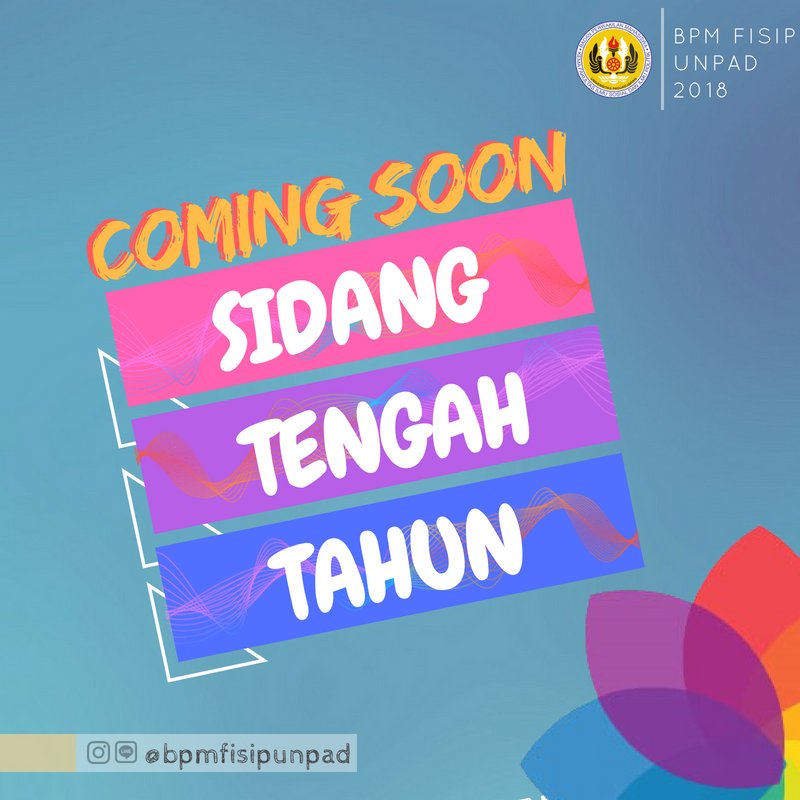 BPMFISIPUnpad's tweet photo. | COMING SOON |

Sidang Tengah Tahun Kema FISIP Unpad 2018

BPM FISIP UNPAD
Parlemen ASTERISM
#BeraniBeragam

Selengkapnya tentang kami

Instagram: bpmfisipunpad
Line: bpmfisipunpad
Twitter: bpmfisipunpad
Facebook: BPM FISIP Unpad https://t.co/e8qdWC6ioe