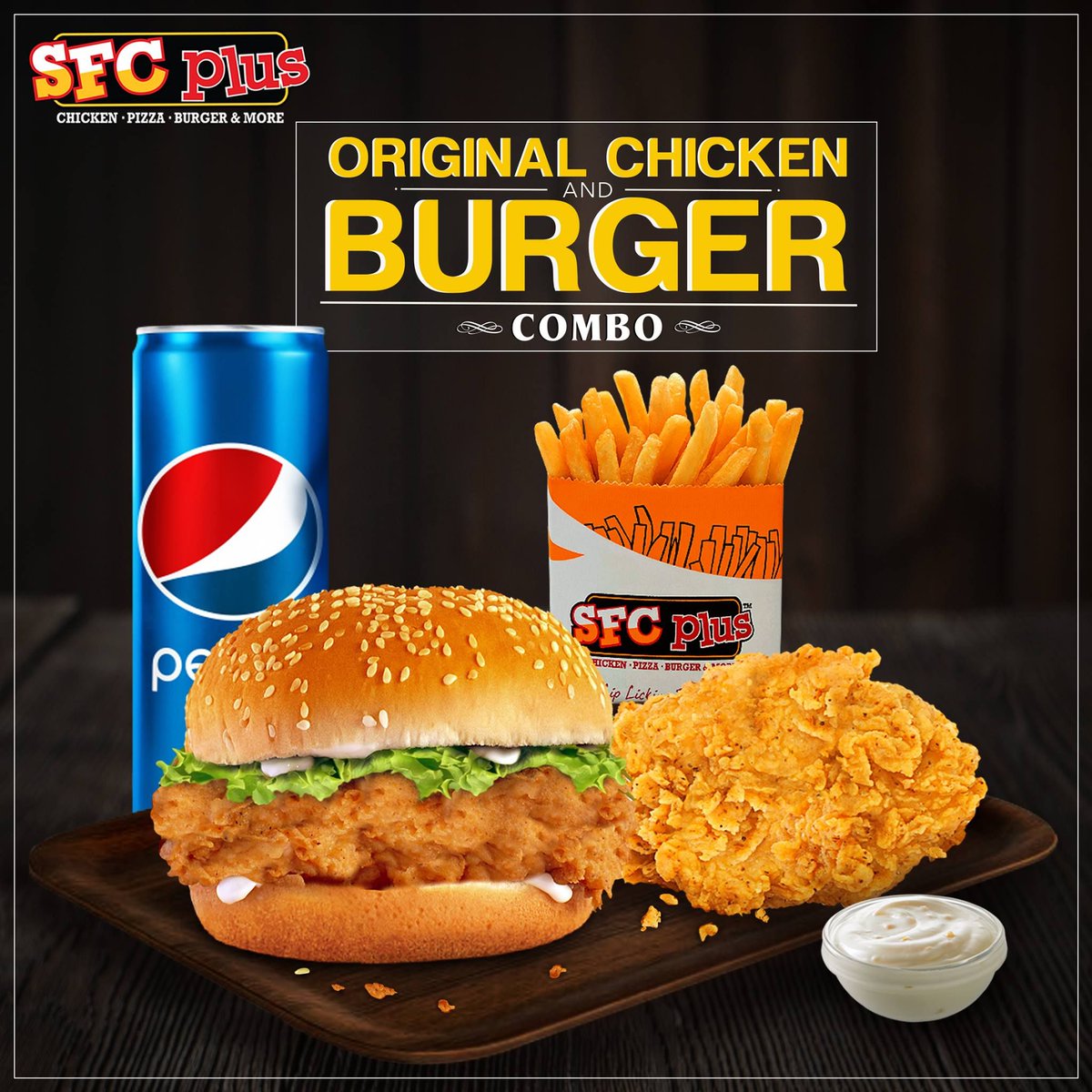 sfcplusindia's tweet photo. Craving a delicious meal? Satisfy your hunger with our Original Chicken & Burger Meal! #sfcplusIndia #homedelivery https://t.co/Uz3OZG4vJZ