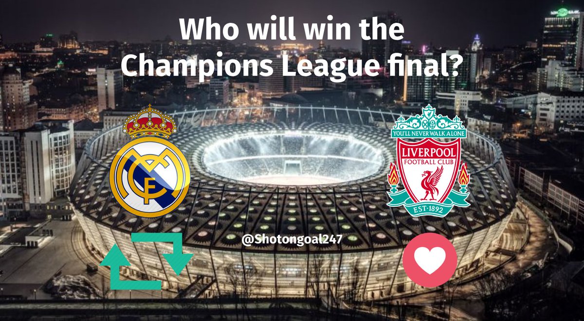 EricanSA's tweet photo. #UCLFinal2018 tonight, who is going to win? π€
π RT - #RealMadrid
β€οΈ Like - #LFC
#UCLFinal #UCL #RMALIV #LIVRMA #SSsoccer https://t.co/FfTiU1fNHK