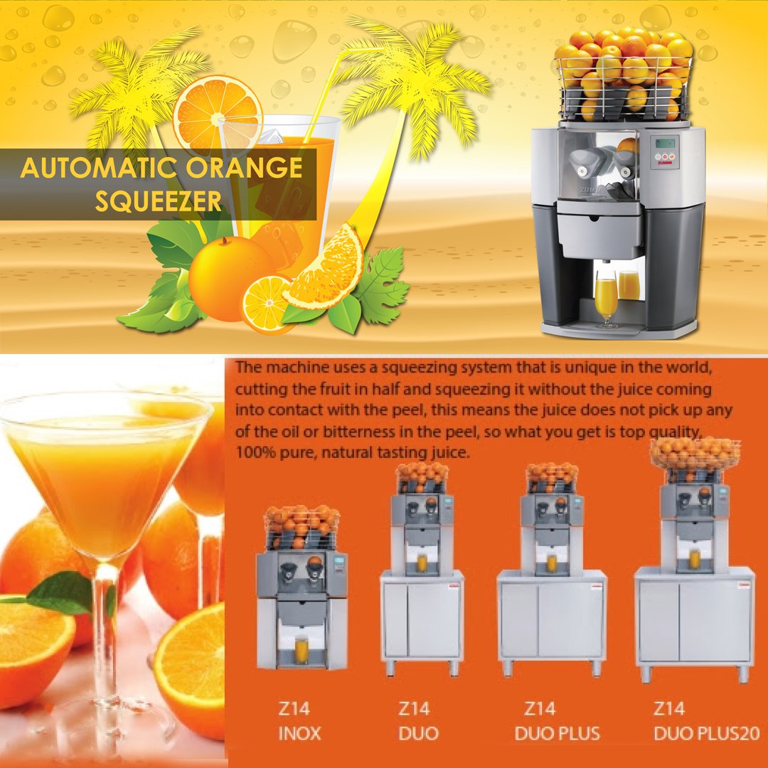ParamountFSE's tweet photo. Now, say goodbye to the traditional ways of squeezing oranges! Speed it up with Zummo's automatic orange squeezer.. Juicing has never been easier!!
@pmecorp #paramountkitchen #ramadan #refresh #stayhealthy #juice #orange #summer #seasonspecial #zummo #dealer #oman #myduabi https://t.co/gRN1sLkWYT