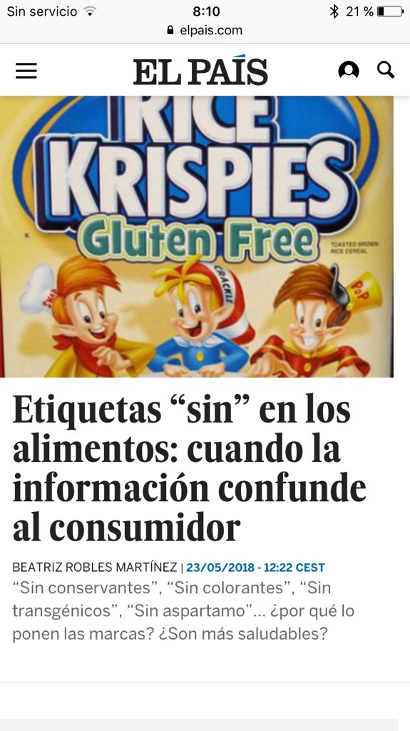 beatrizcalidad's tweet photo. ¿La peor elección alimentaria?La que haces convencido (equivocadamente ) de que es +saludable.Eso pretenden las etiquetas #sin.Te lo cuento en @materia_ciencia https://t.co/BPN2n7IJQM https://t.co/FUXO4zZKwk