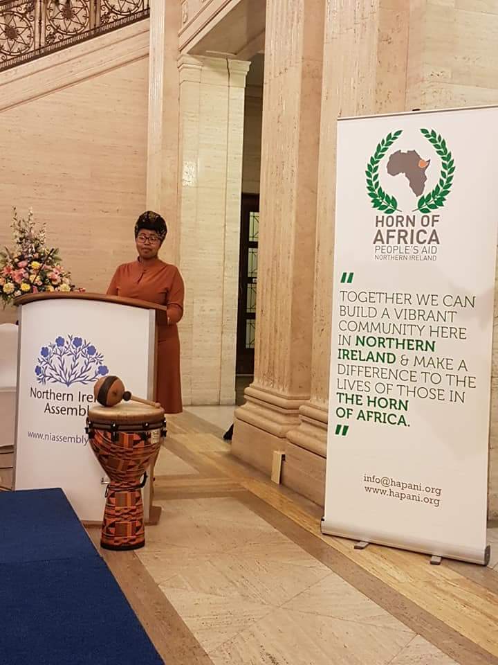 #Africaday 2018 <a href="/ulster_afro/">Anesu Khanya Mtowa</a> Anesu Mtowa, reading her  poetry
 " Where Am I From " &amp; " Black Girl Magic" in Stormont. <a href="/naomi_long/">Naomi Long MLA</a> Speaker at the Event.