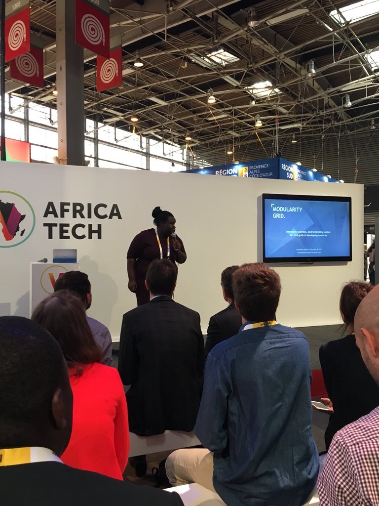 NyekoElizabeth's tweet photo. So thrilled! We won the #EnergyBlockchain in Africa challenge @VivaTech 2018 Thank you @Total & @VINCIEnergies! Great day for team @ModularityGrid! We're making electricity distribution systems reliable, efficient and cost-effective! #Blockchain4Energy #AI #IoT @MoICT_Ug https://t.co/1kfjMaeUbq