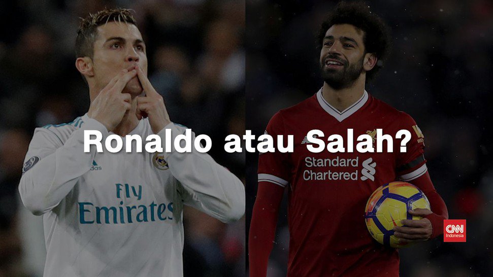 CNNIndonesia's tweet photo. VIDEO: Pilih Ronaldo atau Salah di Final Liga Champions? https://t.co/ShIu71s1xn https://t.co/YbuiENki9Z