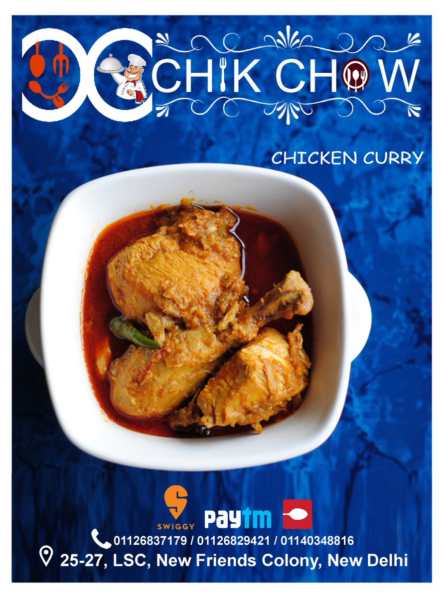 ChikChow86's tweet photo. #Mughlai and #chinese #dishes will make you #feel like #royality
Order tasty and delicious food from CHIK CHOW &amp; call us now
#since1986 #tastyfood #deliciousfood #mughlaichicken #chickencurry #freedelivery https://t.co/9tXlgcXcPR