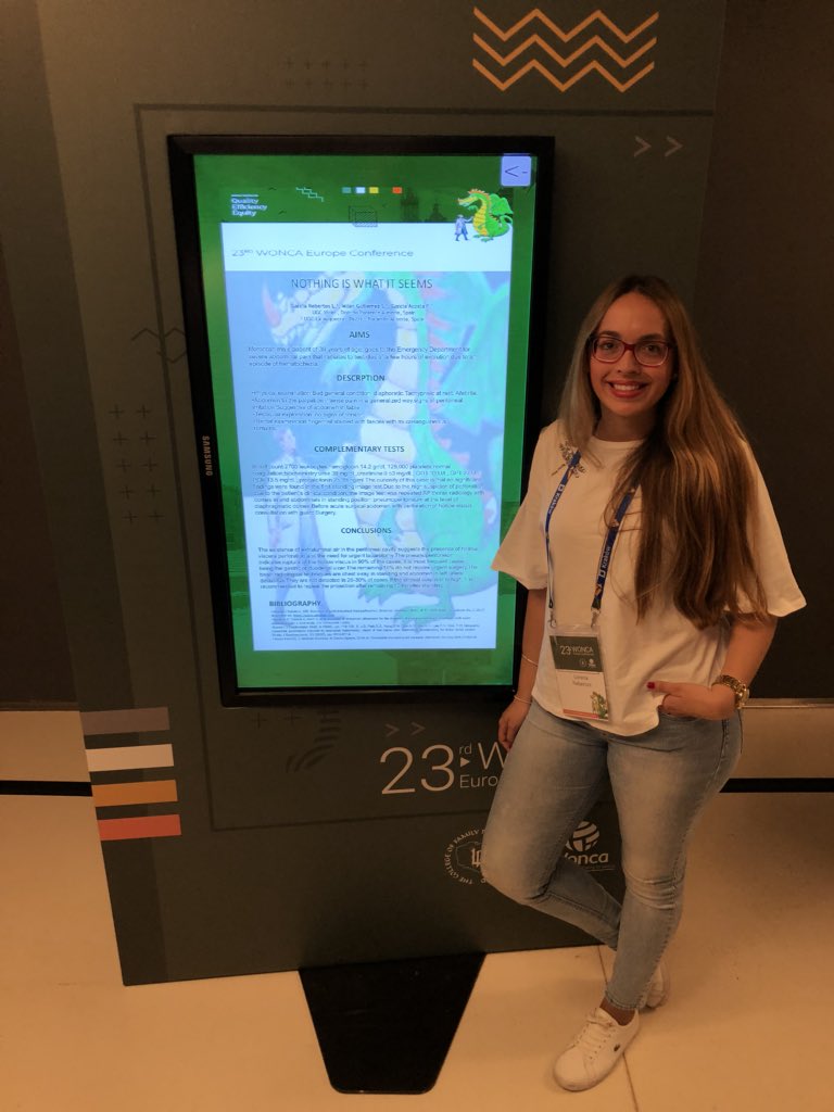 Abreaun's tweet photo. @logarre de @UrgPoniente con uno de sus pósteres en #WONCAeurope2018 cc @AS_HPoniente @Formacion_ASPon @Pacom74P @Salvamaroto https://t.co/KgikFDMTh4