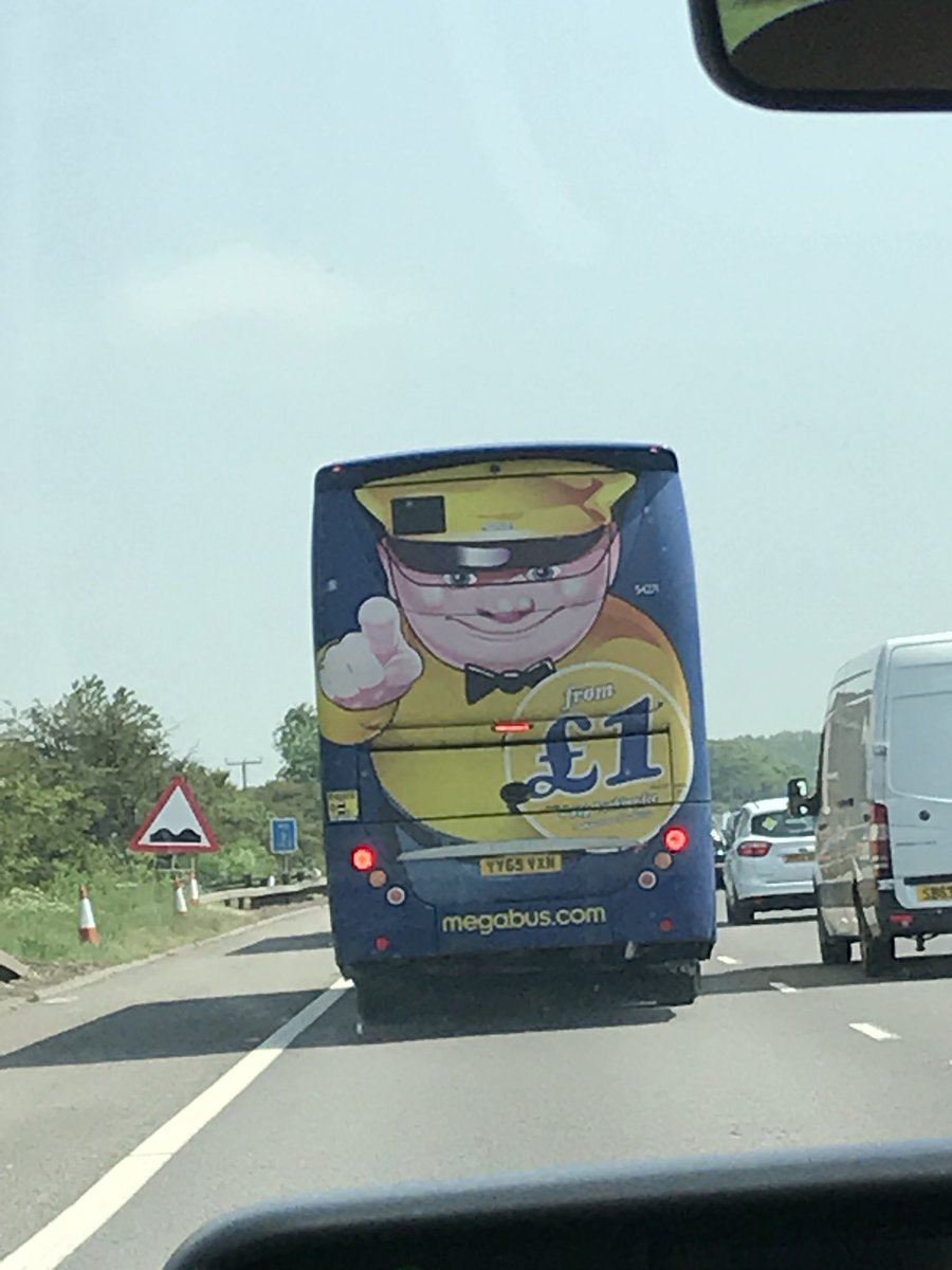 TheCrumpeter's tweet photo. On a road trip and find out we’re travelling behind @daraobriain ! Nice to see him still cracking out the cheapest prices for coach travel!!! https://t.co/OkHMtUk4M6