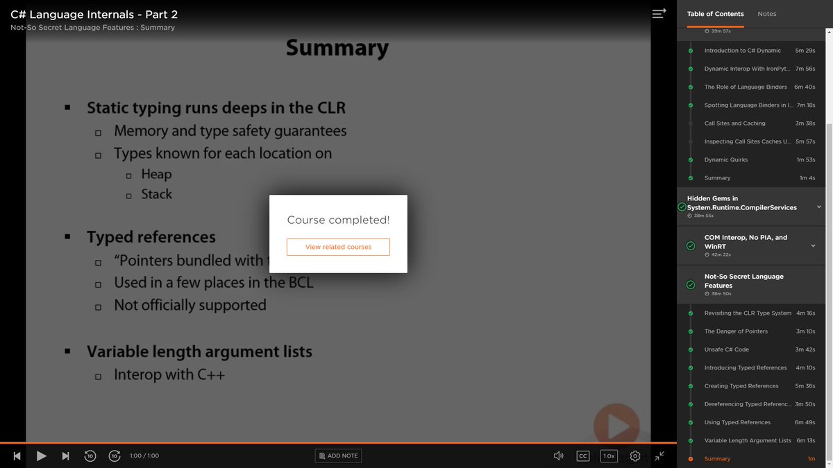Odytrice's tweet image. Just finished Bart De Smet&apos;s pluralsight course on C# Internals 1 and 2 and Wow the guy knows ALOT about C#, .NET , JIT, CLR etc. If you are an advanced .NET developer, you&apos;ll love this course. I can&apos;t recommend it enough. #dotnet