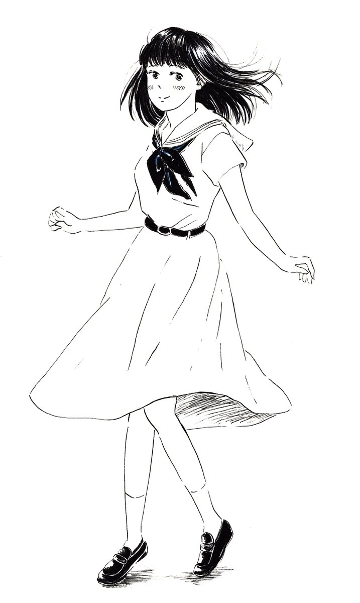 ট ইট র 岡藤真依 少女のスカートはよく揺れる イラスト 絵 制服 女の子 女子高生 夏服 少女 スカート ドローイング 落書き Illustration Drawing Illust Painting Paint Girl T Co Ishf7ur7cv