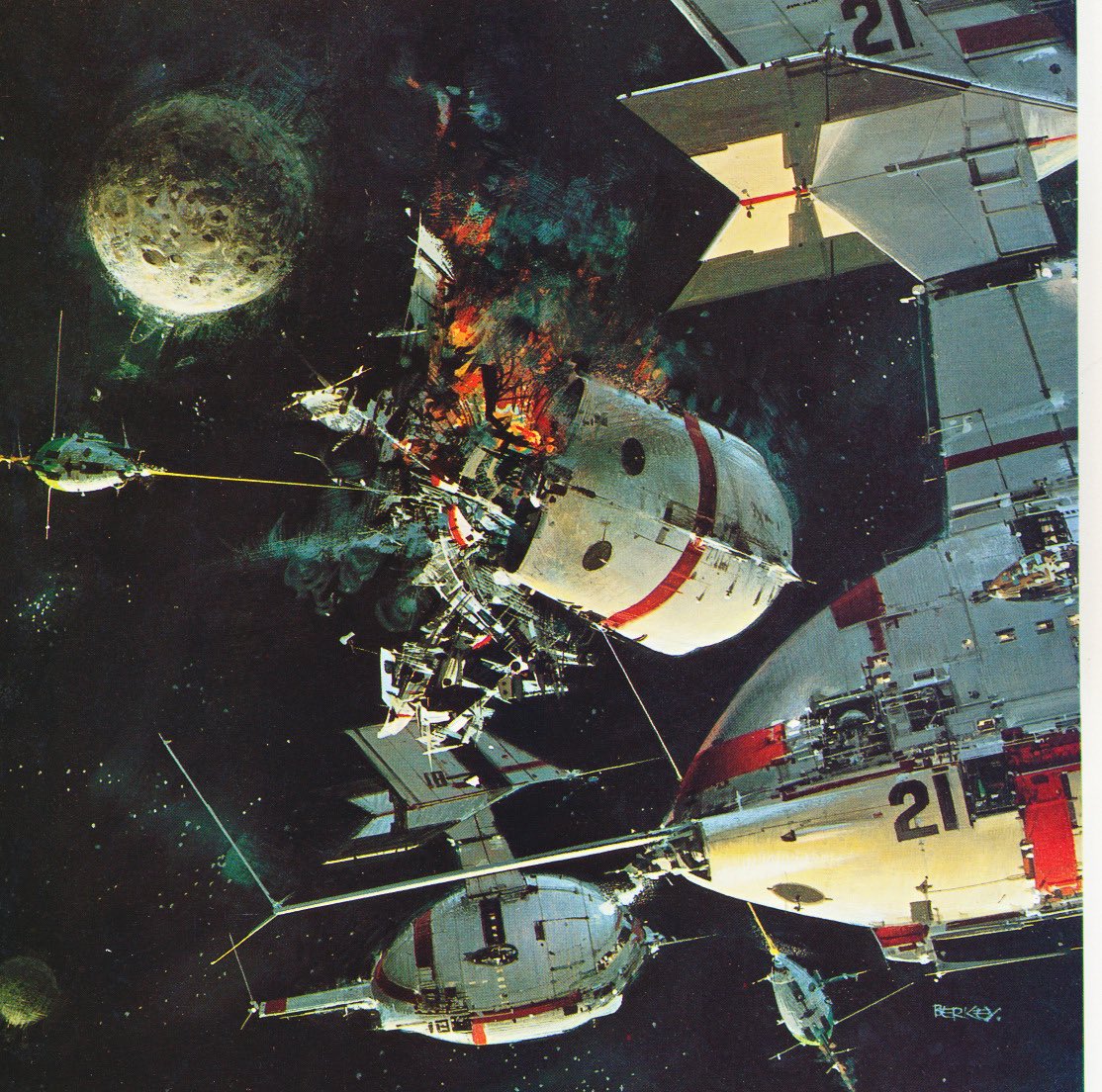 retroscifiart's tweet photo. More John Berkey art. Images from books Toward Distant Suns 1980, Tomorrow and Beyond: Masterpieces of Science Fiction Art 1978, Infinite Worlds by Vincent Di Fate 1997, John Berkey: Painted Space 1991 https://t.co/VD0PeNWCy4