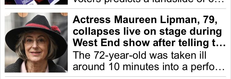 claudinecollins's tweet image. Hope Maureen Lipman is ok! However someone at MailOnline needs to decide if she is 79 or 72 #checkfacts #consistency