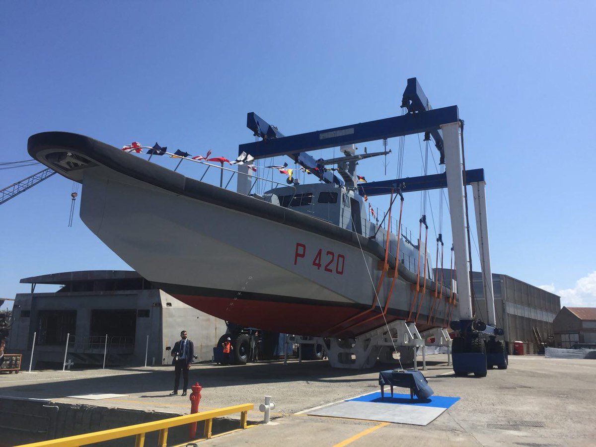 ItalianNavy's tweet photo. #Oggi presso i cantieri #Intermarine di #Messina il varo di nave Angelo Cabrini, #Unpav  (Unità Navale Polifunzionale ad Altissima
Velocità) destinata alla #MarinaMilitare.
#ProfessionistidelMare https://t.co/FryWPnFxtw
