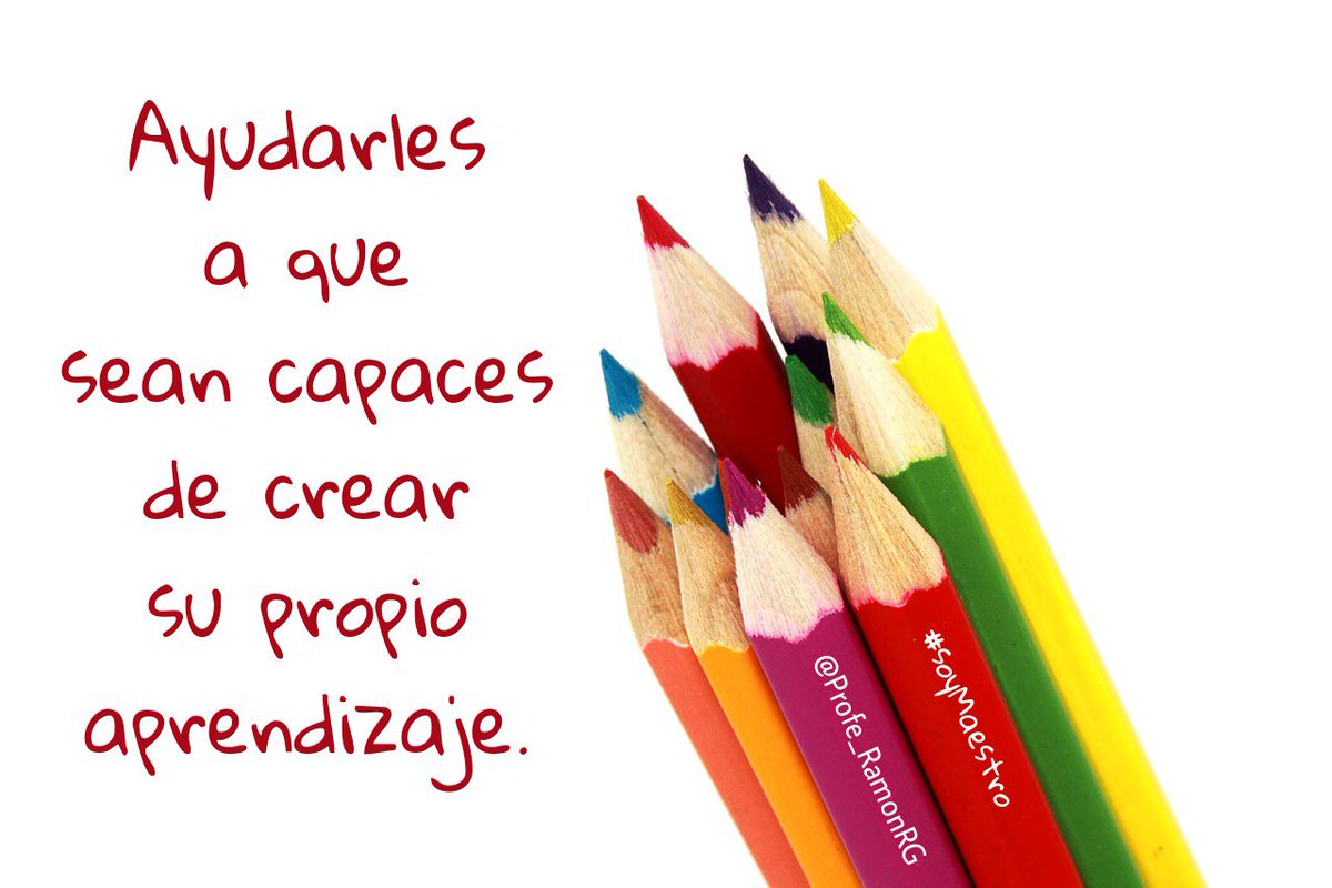 Profe_RamonRG's tweet photo. Más que de enseñar, se trata de conseguir que sean capaces de aprender, de generar el ambiente y proporcionarles los recursos necesarios para que construyan su propio aprendizaje. #soyMaestro https://t.co/25Yhujtjs5