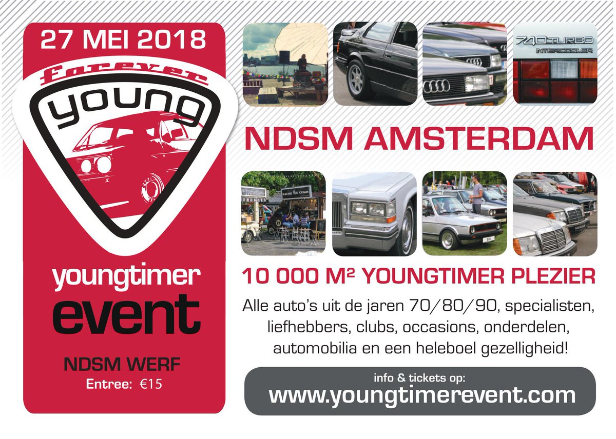 YoungtimerEvent's tweet photo. Morgen is het zover: @YoungtimerEvent 2018! We hebben 25 graden, 750+ youngtimers, een retro kermis, live muziek en foodtrucks. Gewoon komen dus! Tot morgen op de @NDSM_werf #youngtimer #amsterdam #event #evenement https://t.co/4wvhDufkUl