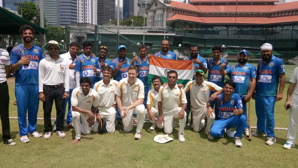 InditvI's tweet photo. Today India physically handicap cricket team of India win series against Singapore cricket club in Singapore proud moments for us https://t.co/LRjznG9DlQ