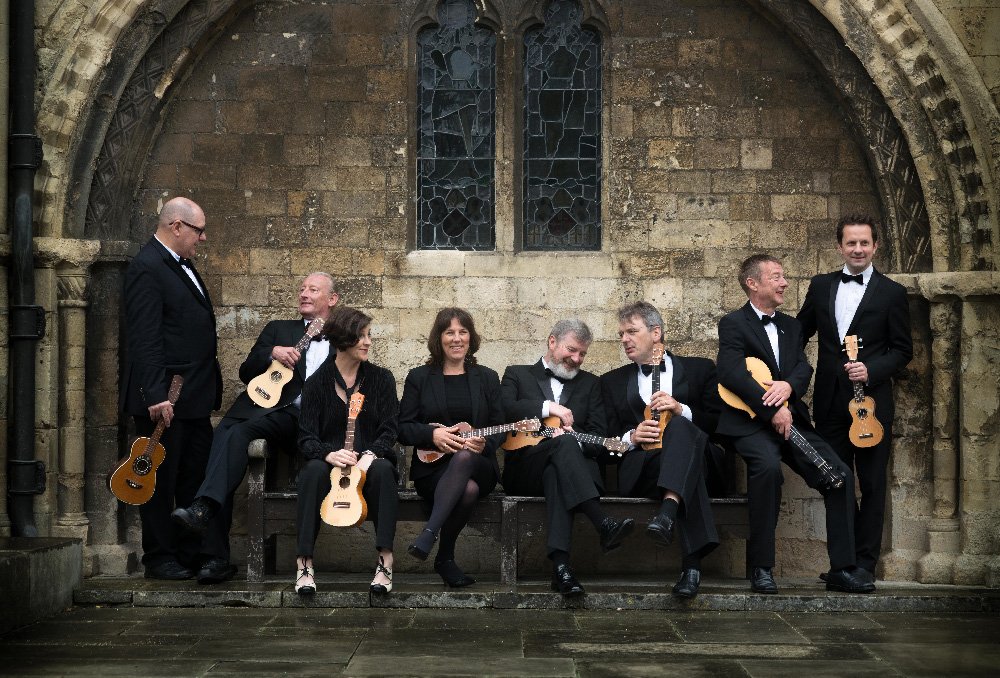 NewMillMVC's tweet photo. @TheUkes in concert with @NewMillMVC  @HuddsTownHall  Saturday 6th October 2018. https://t.co/L1ZctAkKXX