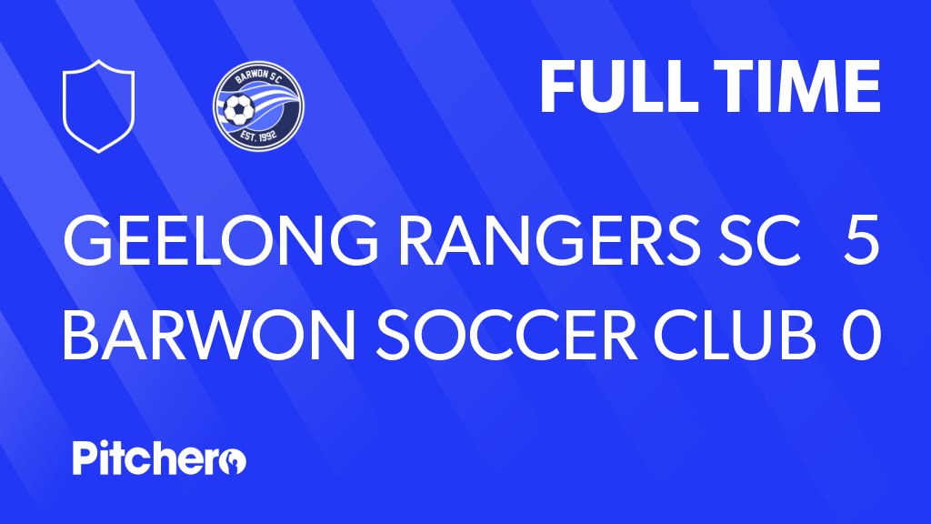 BarwonSC's tweet photo. FULL TIME: Geelong Rangers SC 5 - 0 Barwon Soccer Club
#GEEBAR #Pitchero
https://t.co/cMIaCnizLp https://t.co/7RqQ6qe58j
