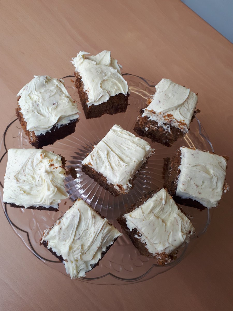 Maddy has made one of her favourites today - CARROT CAKE! Mini cream cheese iced beauties for you lovely people today 😋🍰🙃