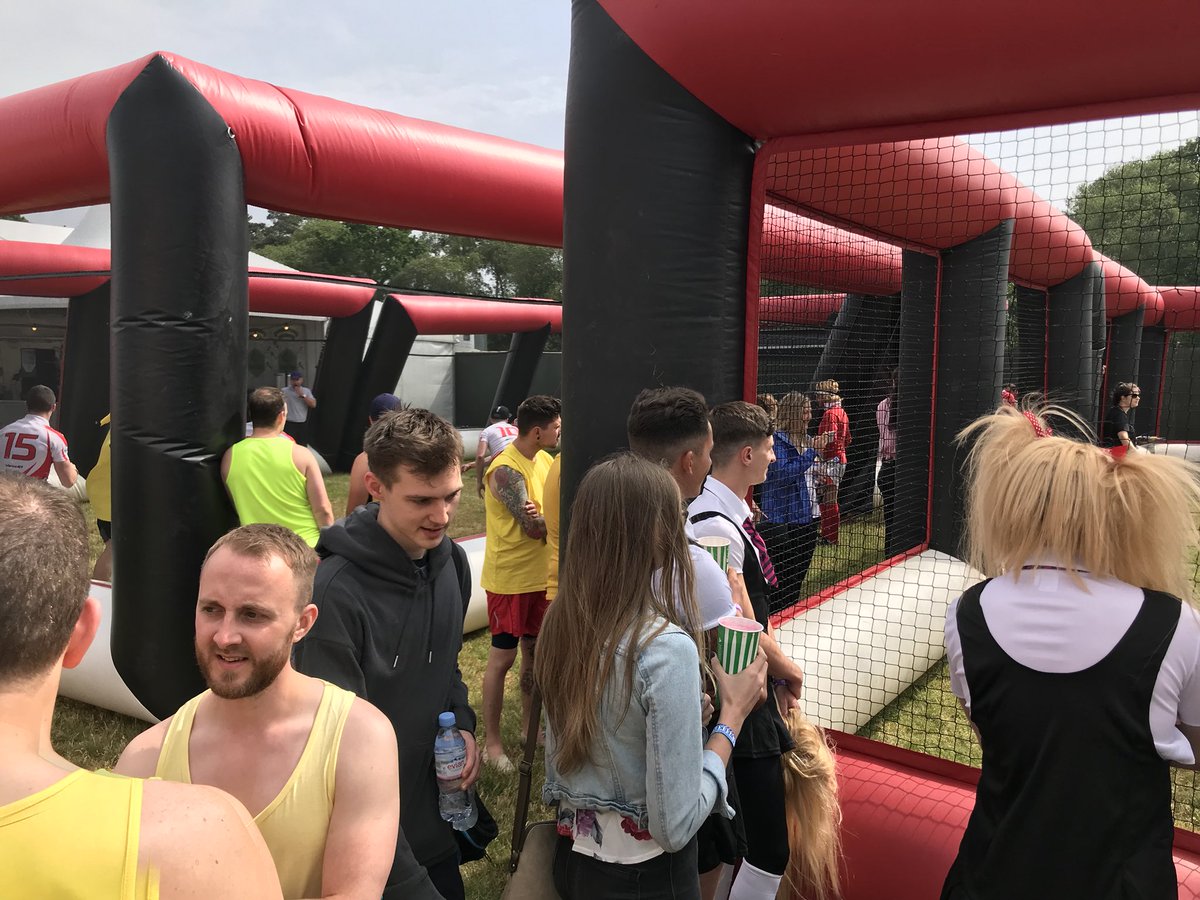 Dodgeball underway at <a href="/Bournemouth7s/">Bournemouth 7s Festival</a> - lots of hangovers, lots of blokes fail to pull last night too.