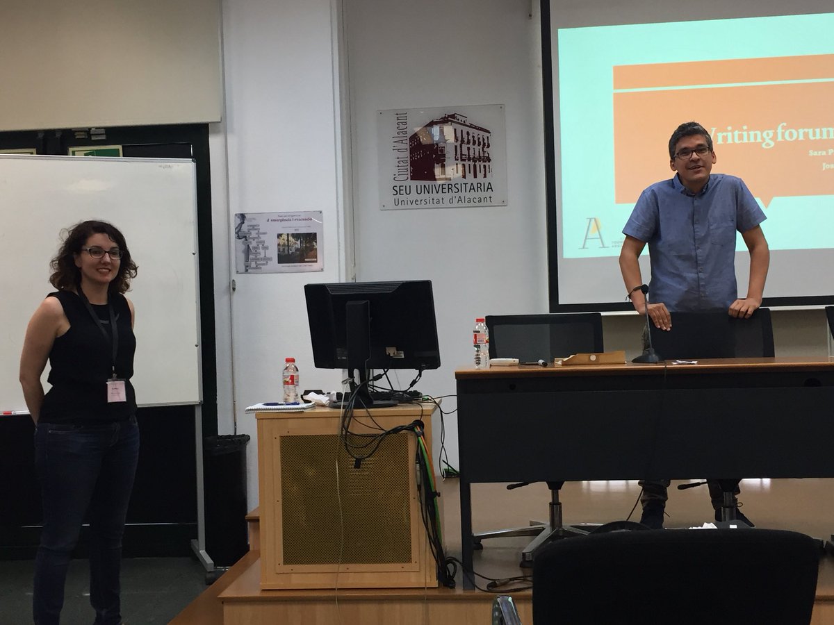 anarodriguez_m's tweet photo. Writing forum ! “What do you think about writing?” Dr Sara Prieto and Dr José A. Sánchez #ASYRAS10 https://t.co/xgZz6P7auN