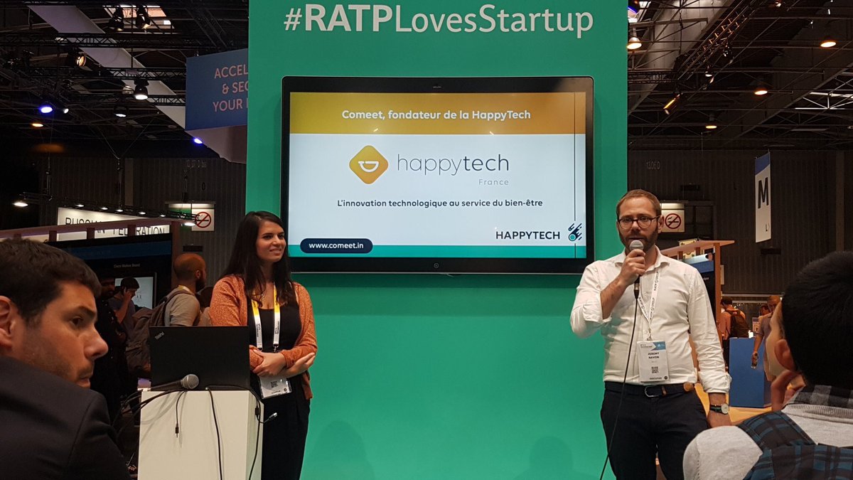 Le bien-être au travail, la préoccupation de demain à <a href="/VivaTech/">VivaTech</a>. Venez rencontrer <a href="/comeet_in/">Comeet</a>, une start-up <a href="/HappyTechFrance/">HappyTech</a> et <a href="/pouya69/">Pouya Mohtacham</a> sur leur stand #innovation #rencontre #HappyTech #RATPLovesStartup <a href="/FabbriJulie/">Julie Fabbri</a> <a href="/Vitolae/">AlexCarry</a>