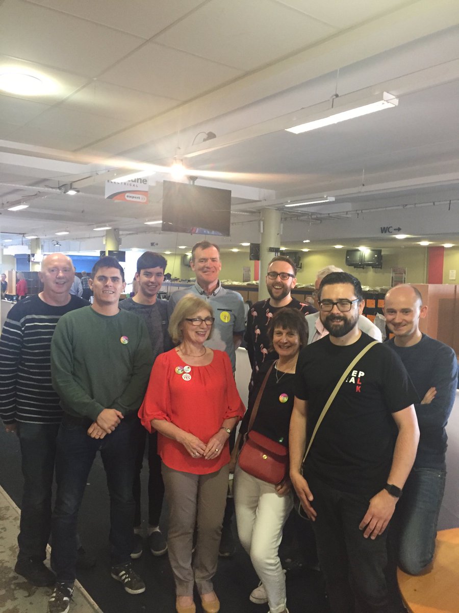 JanOSullivanTD's tweet photo. With @labour great colleagues after resounding YES, including #hometovote #HomeToVoteYes heroes @Robbie_BXL @SammyJRyan still getting my head around how good this is! https://t.co/HXWqDoAxaZ