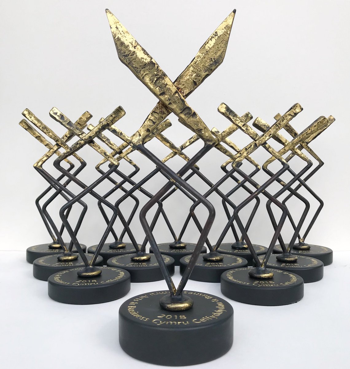 anncatrinevans's tweet photo. Congratulations to the winners last night at the Millennium Centre for Wales - 25year anniversary Awards
#Arts&amp;BusinessCymru #ABCAwards #awards #trophies #awardceremony #ABCAwards2018 #wmc #cmc @thecentre_yganolfan @aceacmeinc
#wroughtiron #iron #23ctgold #gold #welshslate https://t.co/26YVxoJHxH