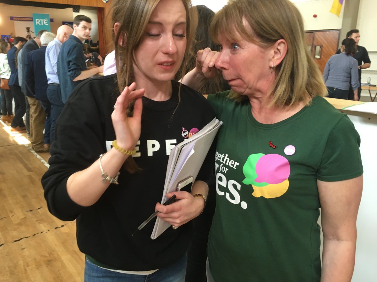 Lisa O'Carroll (@lisaocarroll) on Twitter photo Tears of joy among Yes campaigners here in Roscommon count Tears of joy among Yes campaigners here in Roscommon count