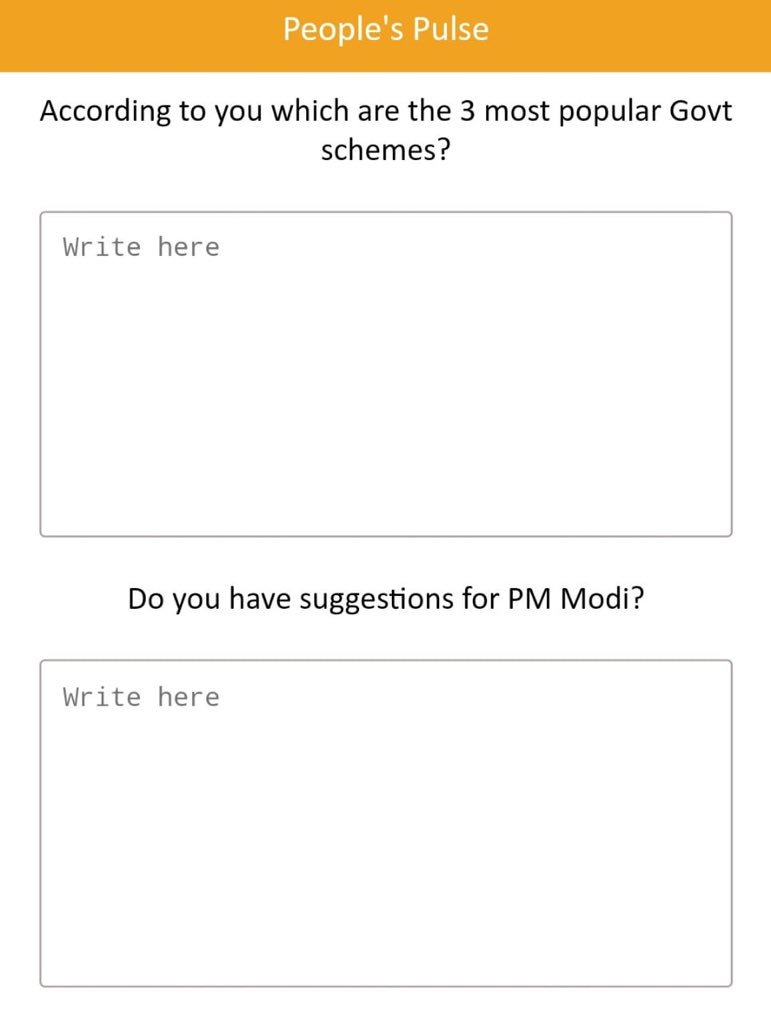 narendramodi's tweet image. It is your voice that counts! Tell me what you feel about the working of the Central Government, its initiatives and the development work in your constituency. Take part in this survey on the NaMo App. nm-4.com/25e6