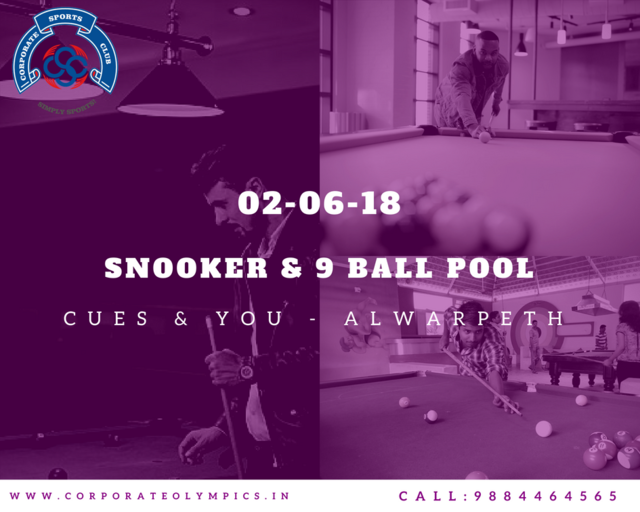 Csc_chennai's tweet image. #CorporateSportsClub #snooker #9BallPool #June2
#Sports #chennai #adventure #outing #fun #weekend #fitnesschallenge #fitindia
#events #hangouts #meetup #tournament #CorporateOlympics
 #Cues&amp;amp;You #Alwarpet
email:Jb@corporatesportsclub.in
Call:9884464565
corporateolympics.in