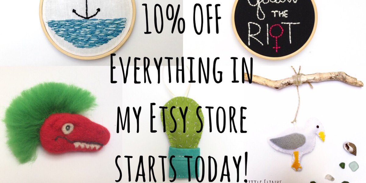 10% OFF EVERYTHING STARTS TODAY! 
etsy.com/uk/shop/Little… 
#handmadebuzz #shopindi #supportsmallbusiness #shopsmall #handmadehour #handmadejewerlry #craftsale #etsyfinds #etsysale #needlefelting #embroidery #feminist #riotgrrrl