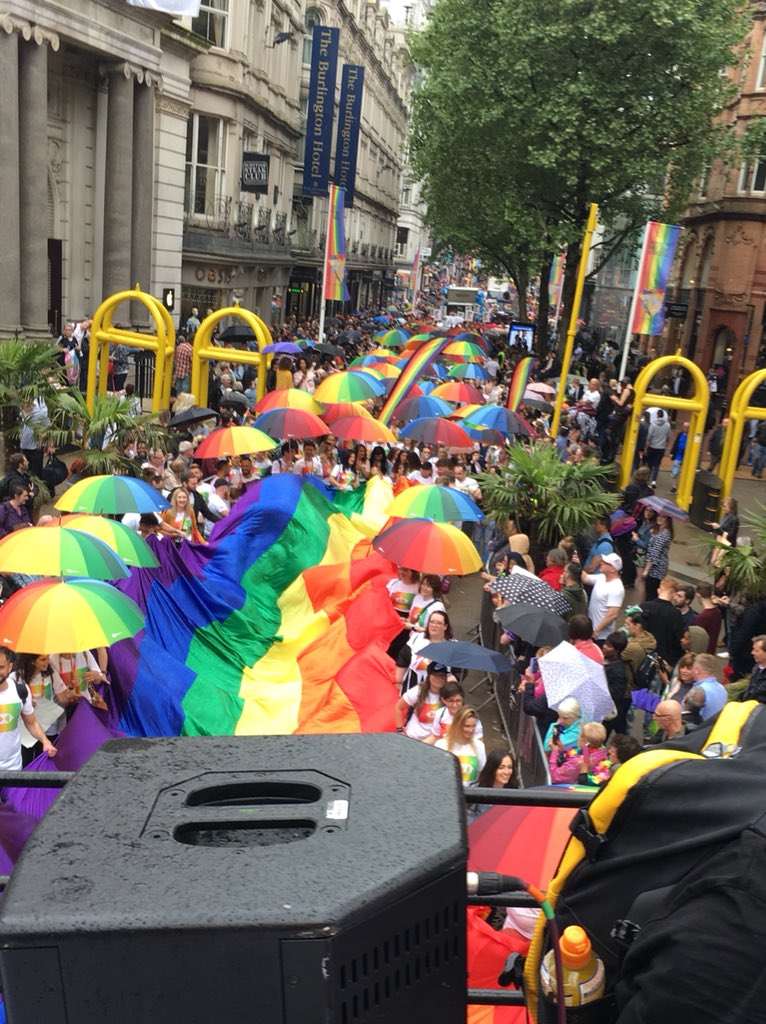 The view from the top of the @HSBC_UK bus at #BirminghamPride #PortraitsOfPride Really proud of all our colleagues involved - what a great turnout!