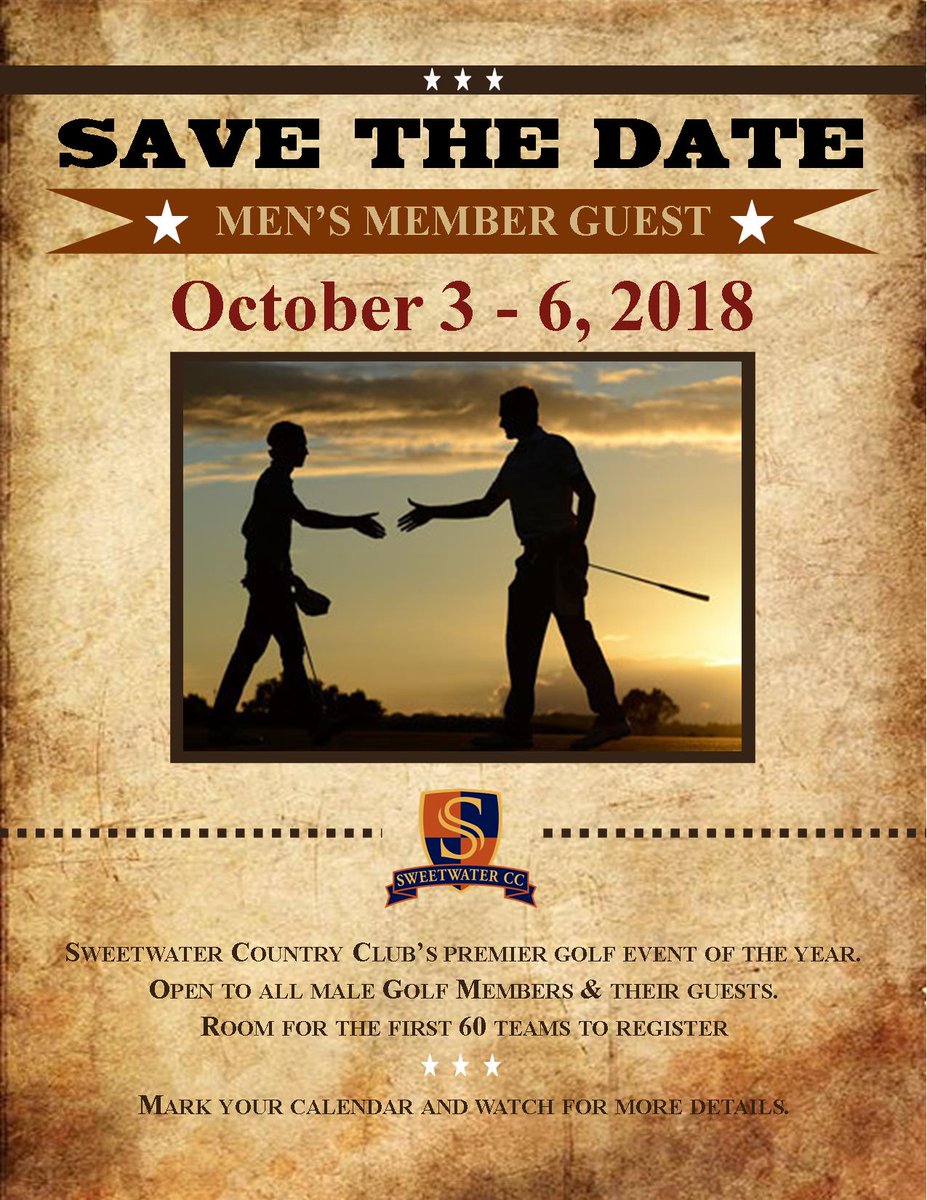sweetwatercctx's tweet photo. You don't want to miss the Sweetwater's premier golf event.  Round up your friends and save the date. https://t.co/wU2RucbgU9