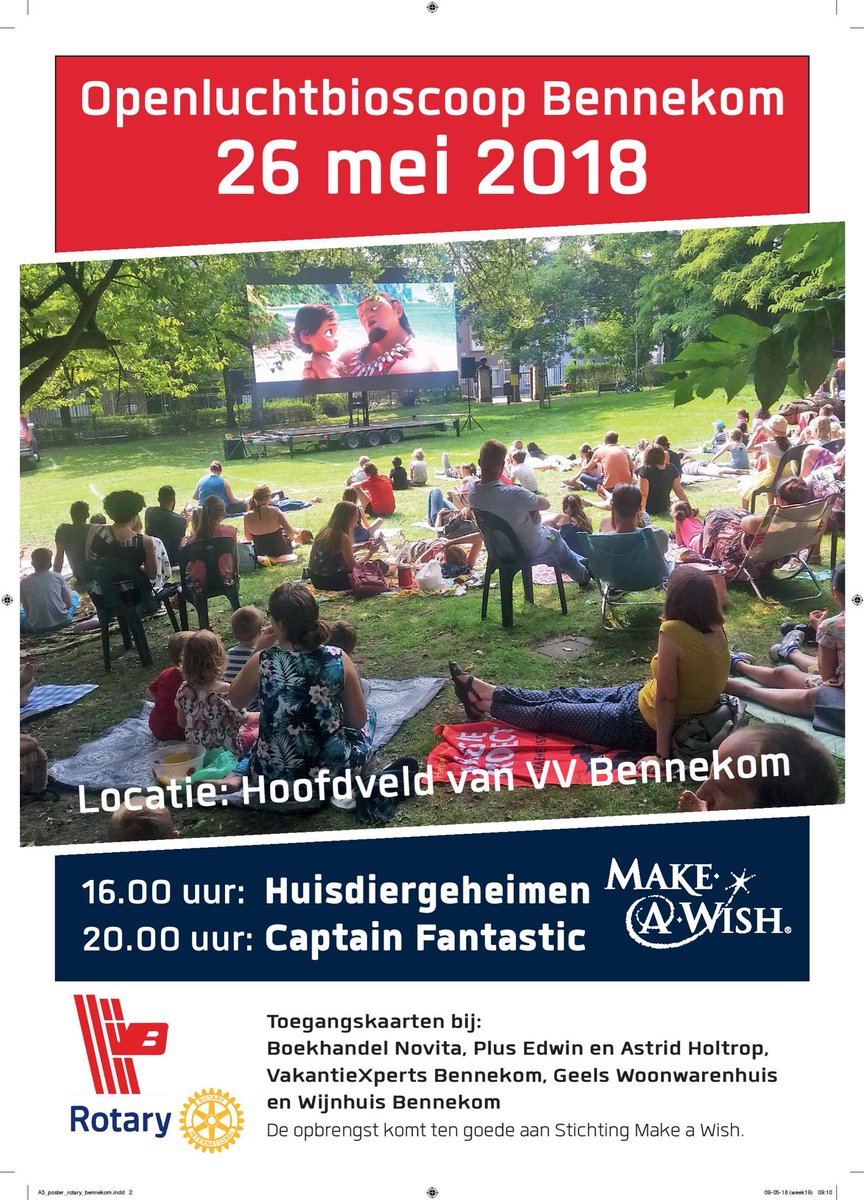 Vananond om  20.00 uur bij VV Bennekom aan de Achterstraat kaarten € 15 verkrijgbaar aan de kassa. Van harte aanbevolen, opbrengst is tbv Make A Wish