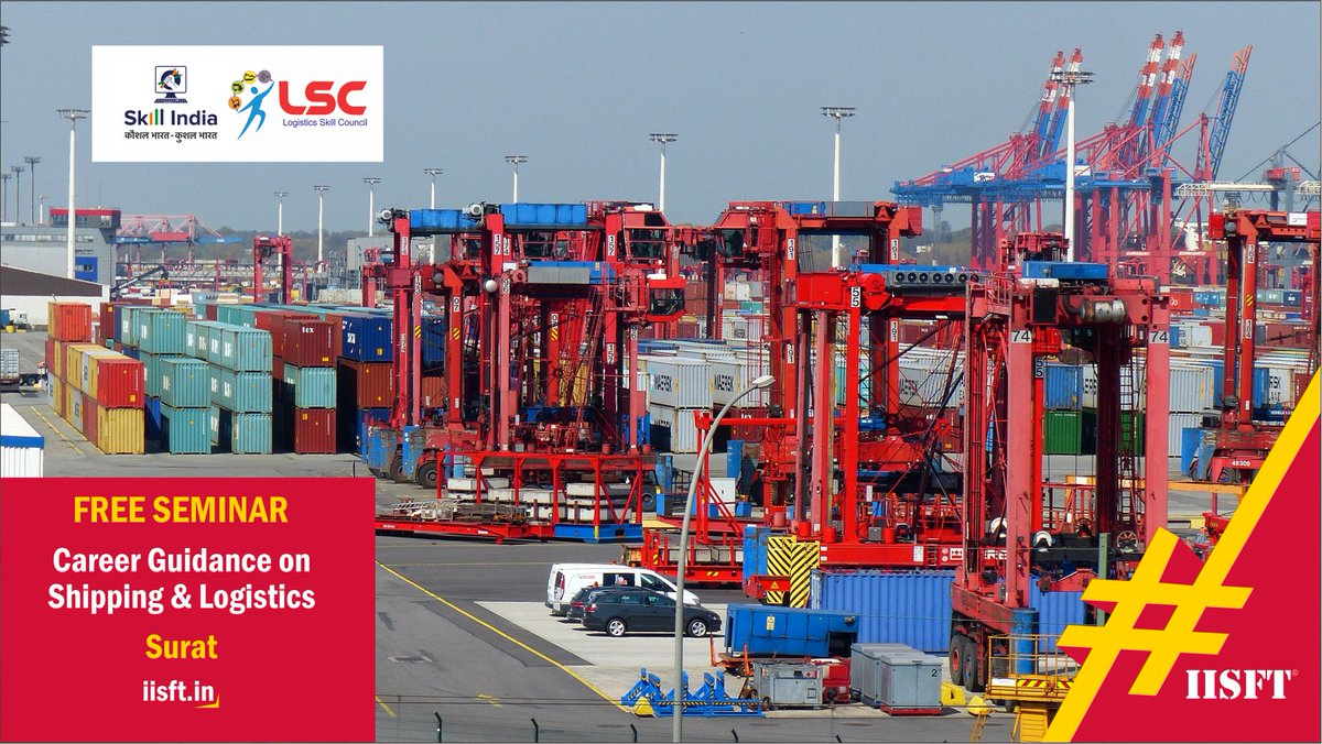 Free Seminar in #Surat "#Career Guidance in #Shipping & #Logistics"
Register:
https://t.co/g9nAsyvTVT …
For more details https://t.co/U7EhjkuZa8 or call 9033756583
#IISFT #GovernmentApprovedShippingCourses #LogisticsSkillCouncil #LSC #LSCShippingCourses #ShippingCoursesLSC https://t.co/L7FXR2RjpE