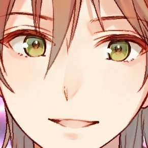 solo green eyes brown hair 1girl looking at viewer smile close-up  illustration images