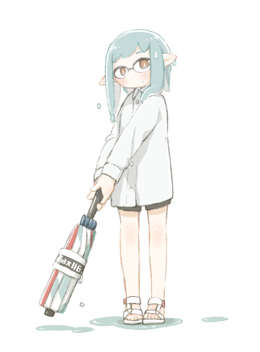 インクリング ,イカガール(スプラトゥーン) 「梅雨入り 」|東/moffmachiのイラスト